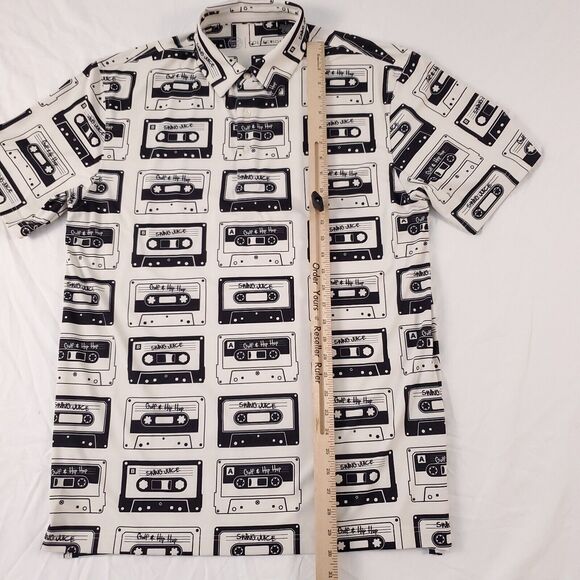 Swing Juice Collection Cassette Tape Hip Hope Golf Polo Shirt White Black Large - Picture 6 of 8